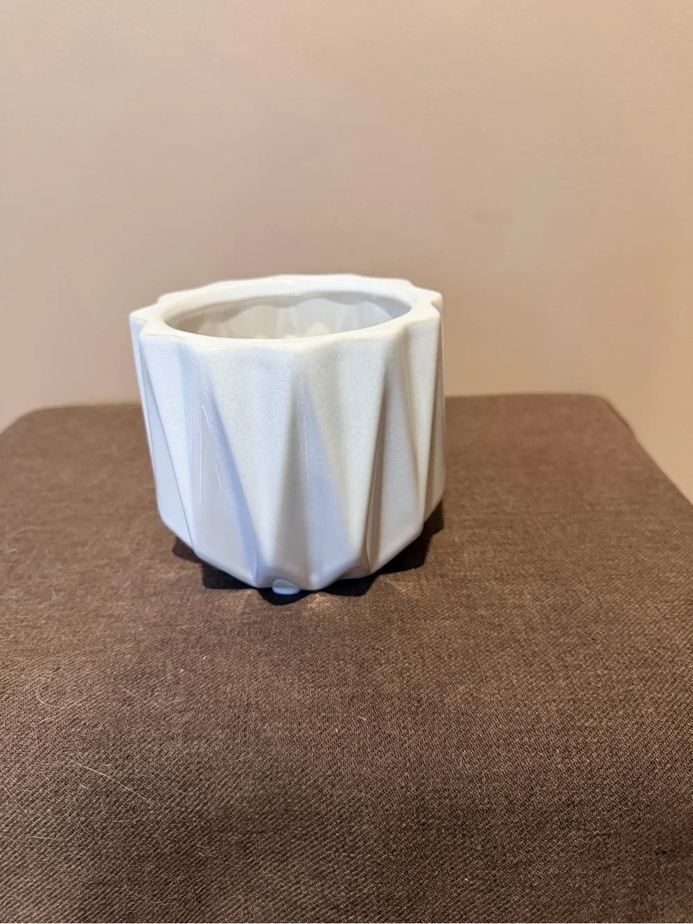 White Geometric Ceramic Planter - Brand: